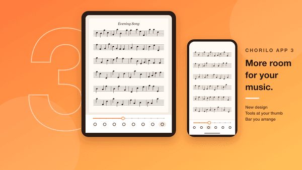 Chorilo 3: l'app con un nuovo design e più spazio per i vostri spartiti