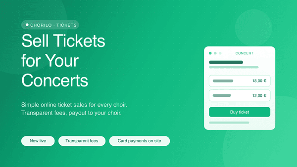 Vendita di biglietti online per concerti: ora per ogni coro in Chorilo