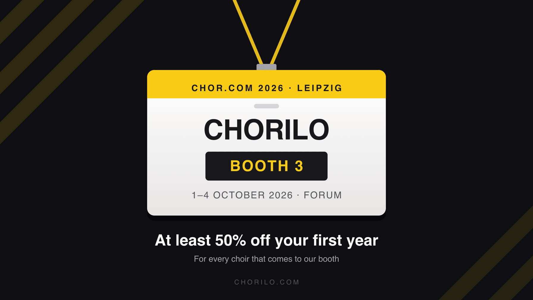Chorilo en chor.com 2026 en Leipzig: stand 3