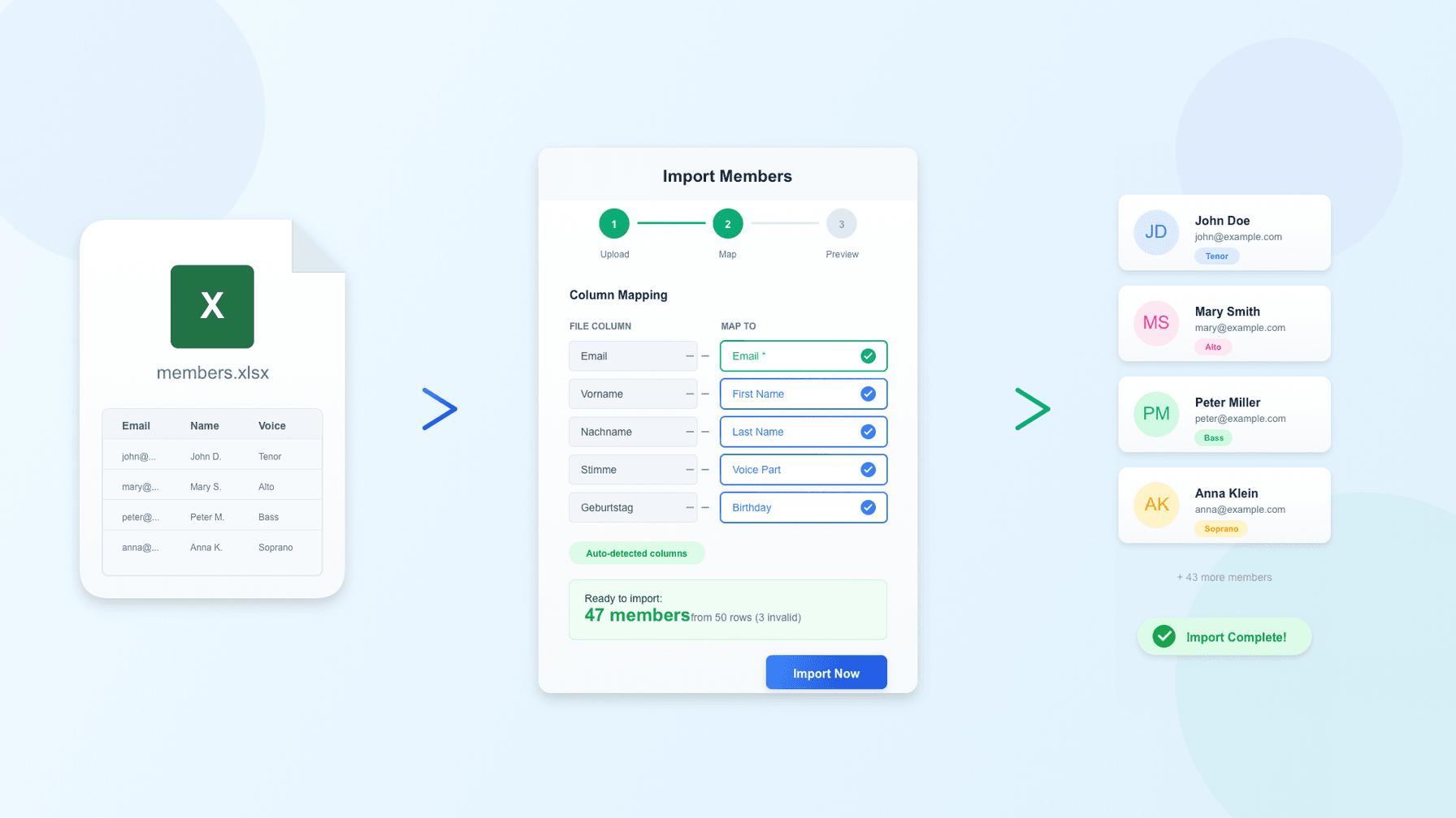 Mitglieder importieren: Von der Excel-Tabelle zur vollständigen Mitgliederliste