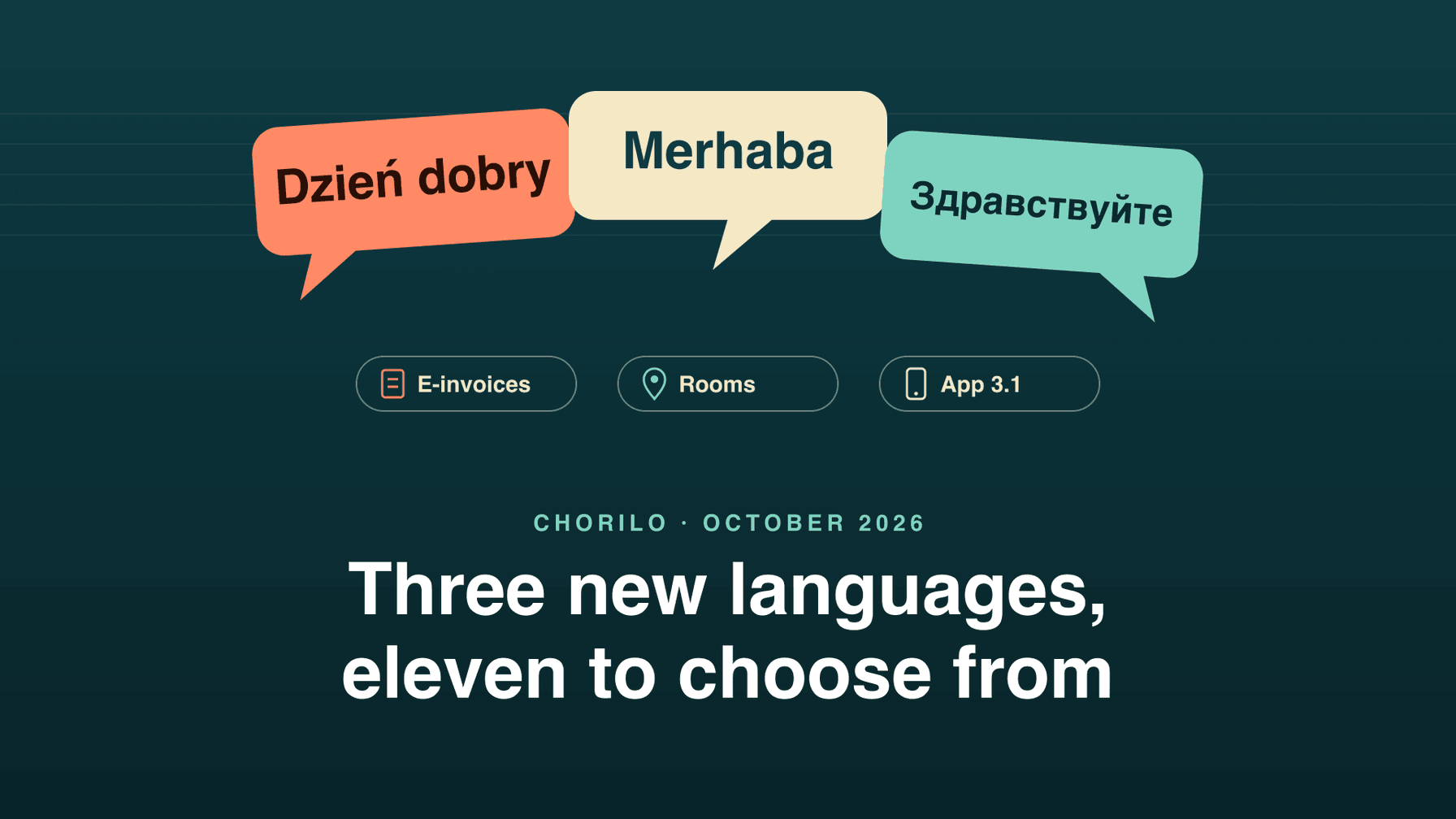 Drei neue Sprachen, eigene E-Rechnungen, Orte als Räume und App 3.1