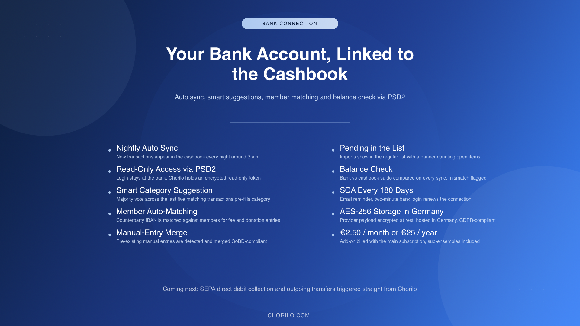 Bank Connection in the Cashbook: Auto Sync, Member Recognition, Balance